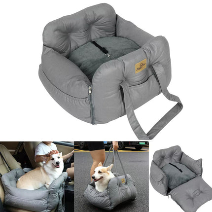 Safe Dog Car Booster Seat Belt Pet Protector Portable Travel Bed Basket Washable