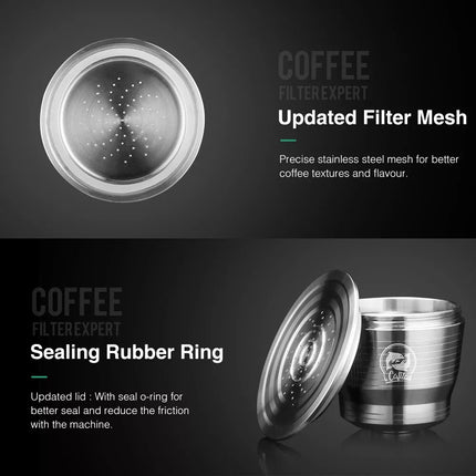 Stainless Steel Coffee Capsule Cup Reusable/Refillable Pod For Nespresso Machine