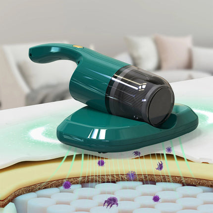Handheld Wireless UV Dust Mite Remover Vacuum Cleaner for Bedding Sofa Mattress Green