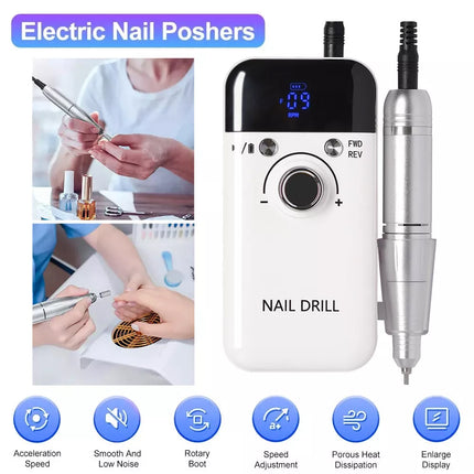 Rechargeable Electric Nail Drill Machine - Professional Portable Nail 45000RPM