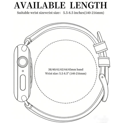 For Apple Watch iWatch Band Series 8 7 6 5 4 3 SE 45 44 41 Leather Strap Khaki Grey