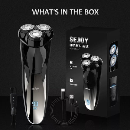 Cordless Electric Shaver Men Razor Wet Dry Rotary Pop-up Trimmer Washable