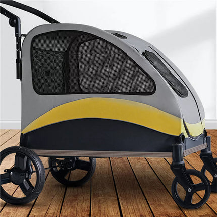 XXL Large Dog Stroller Outdoor Pet Jogger Stroller with Easily Walk in/Out Doors