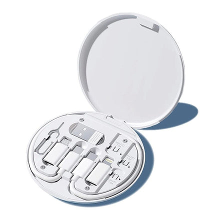 Type USB C Micro-USB Cable Charging Adapter iPhone Cable Kit Storage Box White