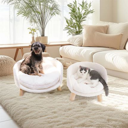 Luxury Pet Sofa Bed Round Dog Cat Kitty Puppy Couch Soft Cushion Chair Anti-skid
