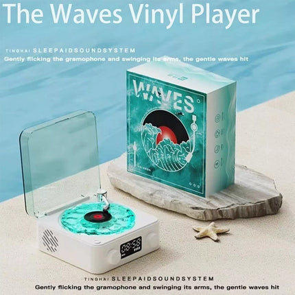 Portable Vintage Vinyl Speaker Wireless with Adjustable Light for Bedroom Party