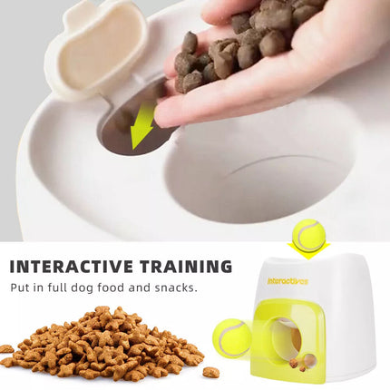 Pet Tennis Ball Machine Launcher Interactive Dog Toys Fetch Thrower Roll Out OZ