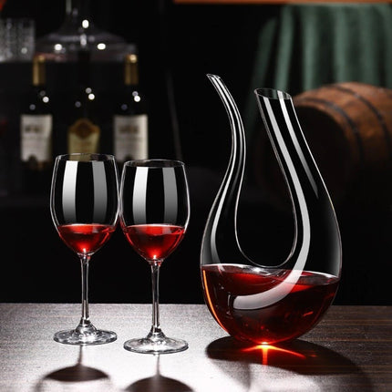 Lead-Free Glass Wine Carafe Hand Made Red Wine Decanter Carafe 1.5L