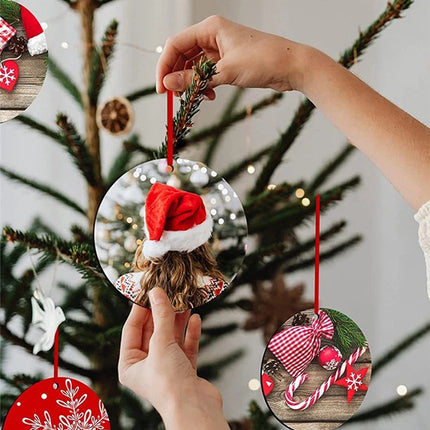 26Pcs Christmas Sublimation Ornament with Red String Double Sides Sublimation