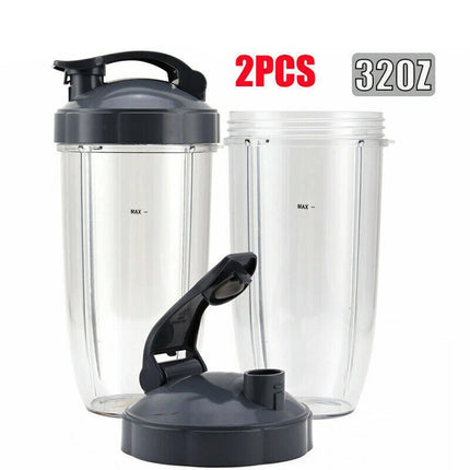 2x Replacement 32oz Cups Flip Top To Go Lid for NutriBullet 600w 900w