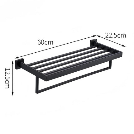 304 Stainless Steel Double Towel Rail Rack Bathroom Shelf Holder Wall Mounted
