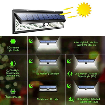 2 pcs 118 LED Solar Motion Sensor Light Outdoor Garden Security Lamp Floodlight