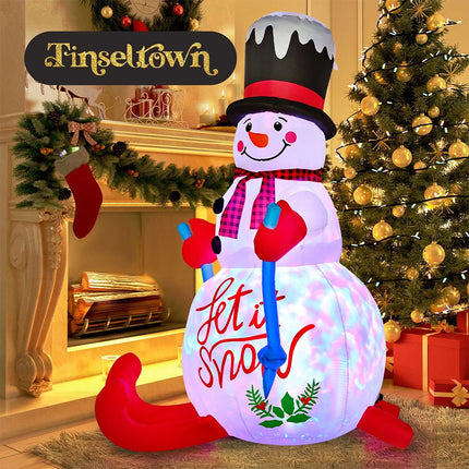 Tinseltown 1.8M Christmas Inflatable Snowman Decoration Xmas LED Light Outdoor