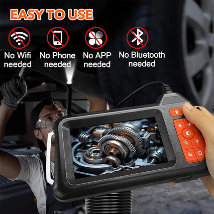 1080P Industrial Endoscope Camera Borescope Inspection Camera w/ 4.3" IPS Screen 2m/5.5mm