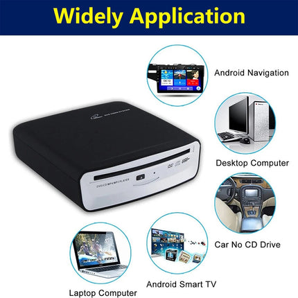 Portable Black External USB 2.0 Interface Car Radio CD/DVD Dish Box Player Cable