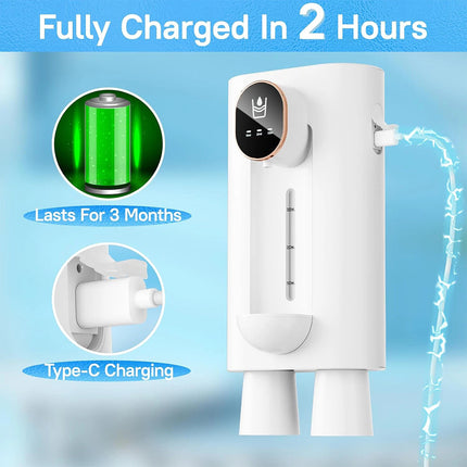Touchless Automatic Mouthwash Dispenser 540ml with 2 Cups Rechargeable Wall