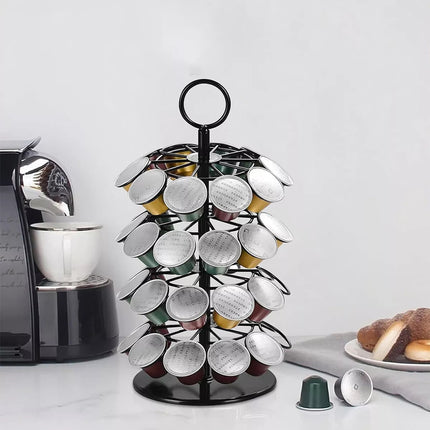 Coffee Capsule Organizer 360 Degree Rotating Holder Rack for 40 Pods Storage