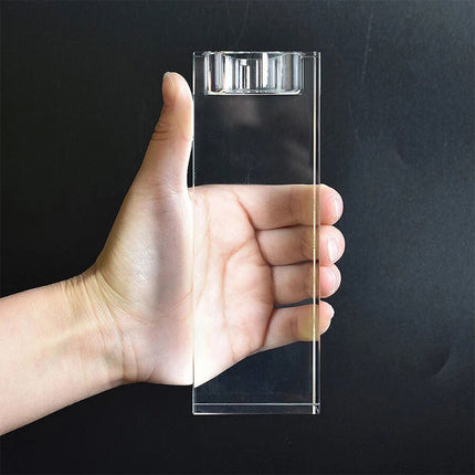 Modern Crystal Glass Cube Candle Holder Tealight Romantic Wedding Christmas Déco