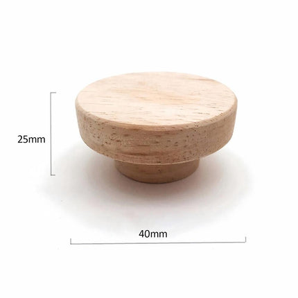 12pcs Wooden Knob With Screws Wood Round Pull Knobs for Drawer Cabinet Door