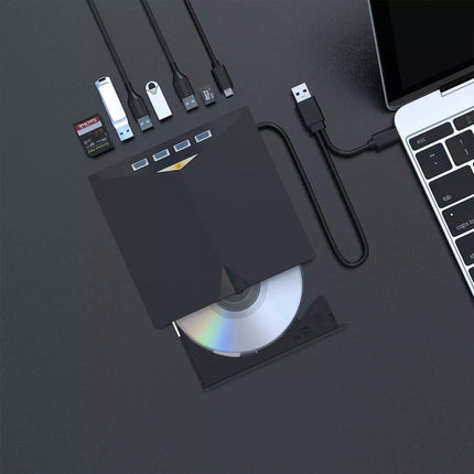 7 In 1 External CD DVD Drive USB 3.0 SD Disc Player Burner Writer For Laptop Mac