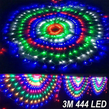 1PC With 3 Peacock LED Peacock Net Mesh LED Fairy String Lights Party Outdoor Curtain Light