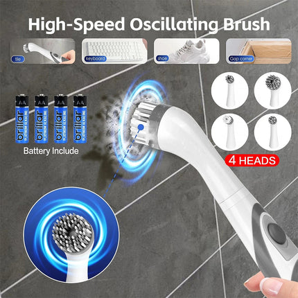 Super Sonic Scrubber Cleaning Electric Brush Home Bathroom Kitchen Tool