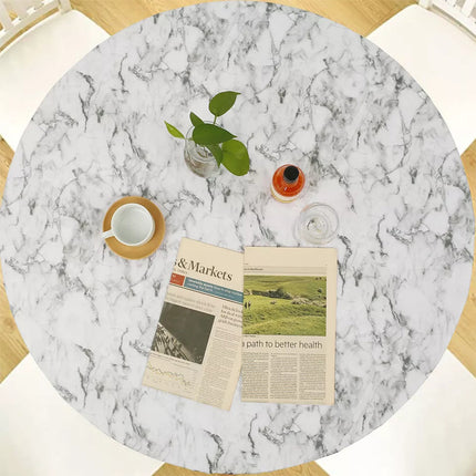 Elastic Edged Round Tablecloth Waterproof Oil-Proof Flannel Backed Table Cover  95-110CM