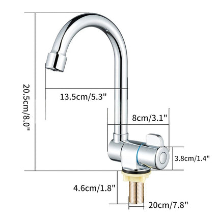 Single Cold Water Tap 360° Rotation 1/2inch Mounting Faucet For RV Motorhome