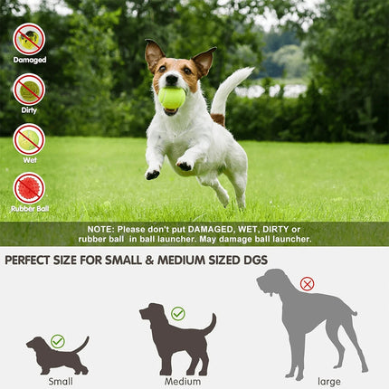 Dog Ball Launcher Thrower Automatic Tennis Fetch Throwing Machine + 6 Balls