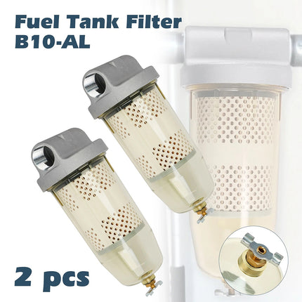 2PCS B10-AL Fuel Tank Filter Water Separator Assembly with PF10 Element Filter