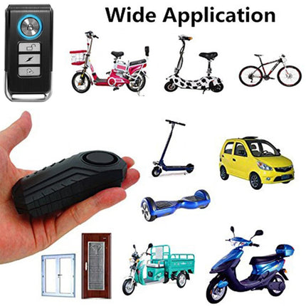 113dB Wireless Anti-Theft Vibration Motorcycle Bike Alarm Remote Waterproof