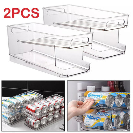 2X 2 Tier Can Dispenser Drink Beer Beverage Storage Rack Fridge Holder Shel