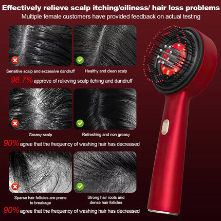 Electric Scalp Massage Comb Hair Growth, Red Light Therapy Brush Head Massager