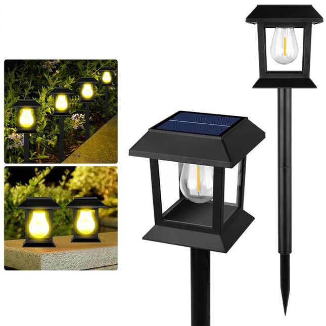 6PCS Garden Lights Lamp Post LED Solar Powered Walkway Outdoor Lantern Patio Pathway