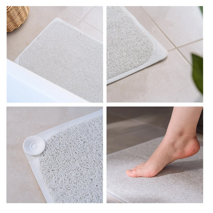 2PCS Anti Slip Loofah Shower Rug Non Slip Bathroom Bath Mat Carpet Water Drains