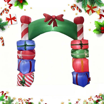 Christmas Inflatable Archway Gift Box Decoration Build in LED Light in/ Outdoor