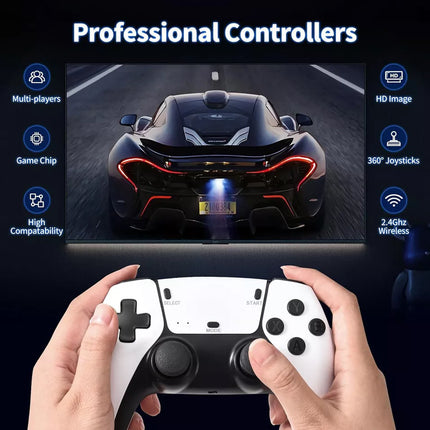 128G 4K HDMI TV Video Game Stick Retro Gaming Console 2 Wireless Controller