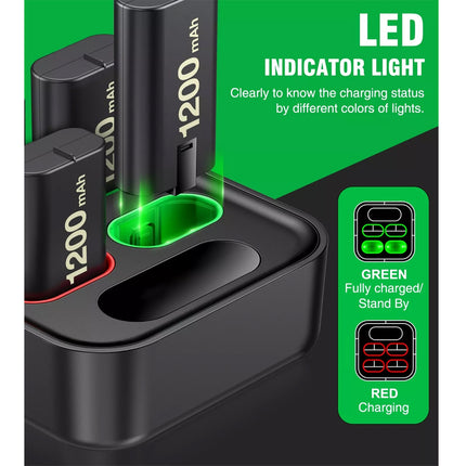 For Xbox One Series S X Controller Rechargeable Battery Pack + Charging Dock