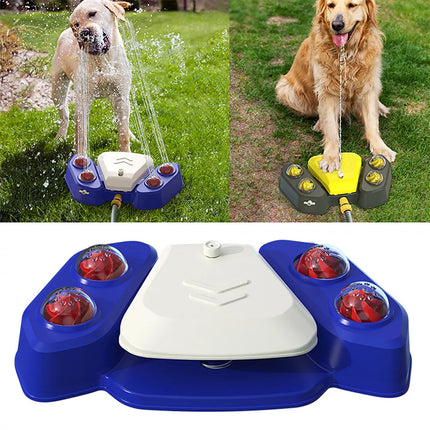 Interactive Dog Water Sprinkler Toy Outdoor Pet Drinking Fountain & Bath Shower Grey