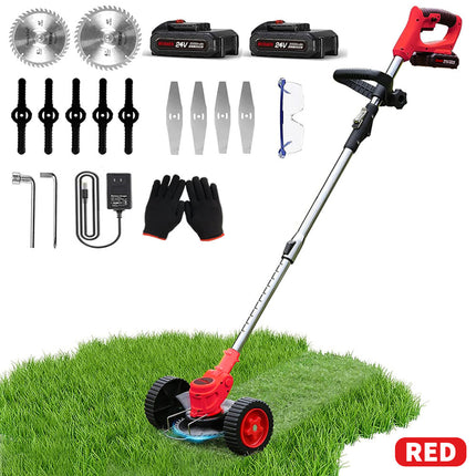 Cordless Grass Trimmer Electric Lawn Mower Whipper Cutter 2x Battery for Makita Red