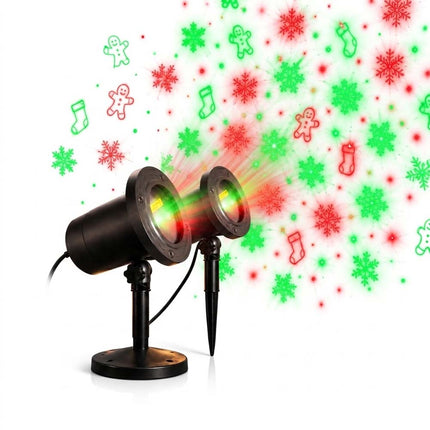 Christmas Laser Projector Light – Red & Green 8-Mode Xmas Outdoor Garden House Lights