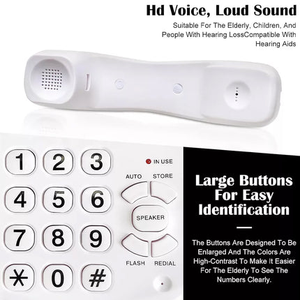 Corded Telephone 9 Piction Amplified Picture Landline Phone for Seniors Elderly