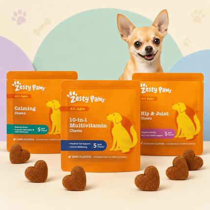 Zesty Paws Dog Mixed 3-Pack 5-Chews 15 Total Travel Calming Multi Hip Joint