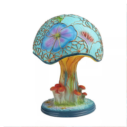 Painting Glass Mushroom Table Lamps Bohemian Resin Table Lamp Night Light Decor