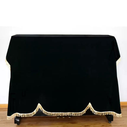 Thickened Pleuche Piano Full Front Dust Cover Dust Cover Upright Piano Cover Black