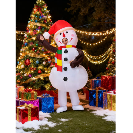 2m Inflatable Snowman Costume Cosplay Adult Xmas Fancy Dress Suit Party