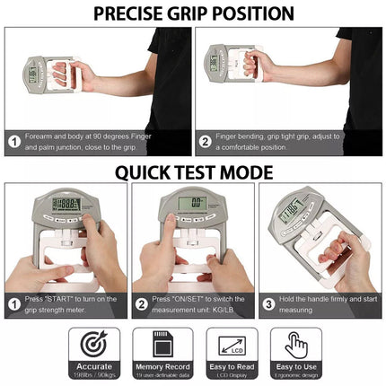 Handful Grip Strength Tester Hand Dynamometer Gripping Power Multi-Occasional