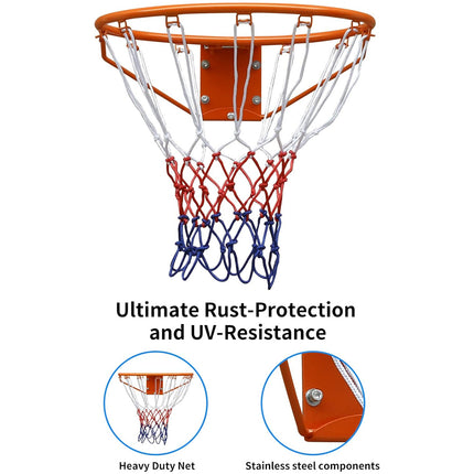 Basketball Ring Hoop Net Wall Mounted Outdoor Hanging Basket Professional 45CM