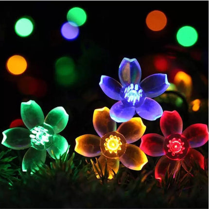 200 LED 20M Multi Colour Cherry Blossom Flower Solar Christmas Lights