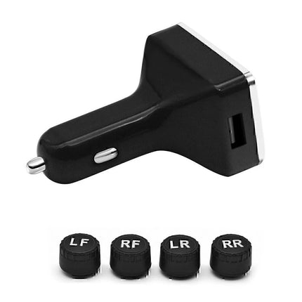 Wireless Car TPMS Tire Tyre Pressure Monitor System + 4 Sensor Cigarette Light